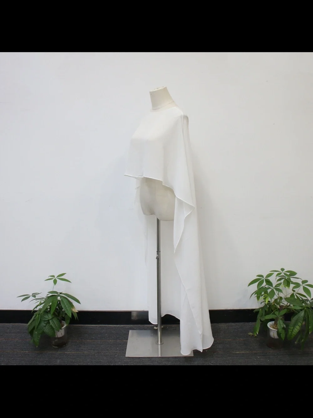 White long bridal cape